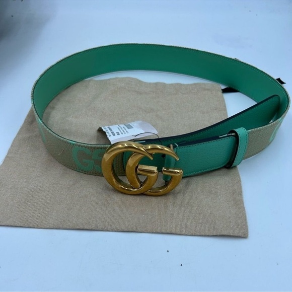 Women’s Gucci Marmont jumbo GG leather/canvas belt size 90 cm made in Italy main image 4